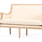 Chavanon Traditional French Loveseat in Wood and Light Beige Linen for Elegant Living Room Seating