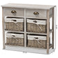 Vella Storage Unit Modern Grey Finished Wood 2-Drawer Unit with Baskets for Organized Living