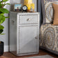 Serge Accent Storage Cabinet French Industrial Silver Metal 1-Door Design for Stylish Home Organization