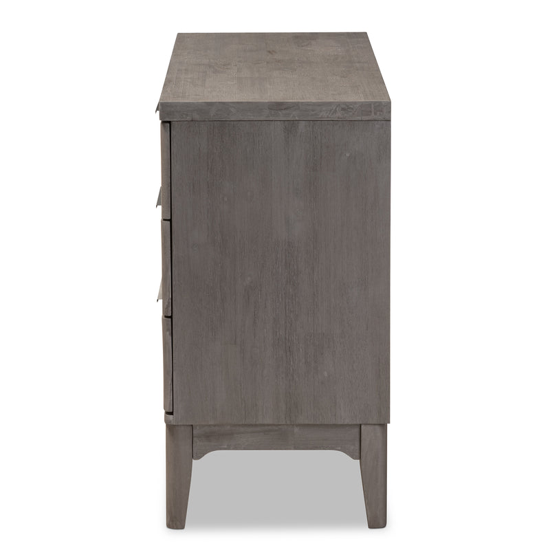 Nash Rustic Platinum Dresser 6-Drawer Wooden Storage Solution for Bedroom Organization and Style