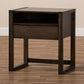 Inicio Nightstand - Modern Charcoal Brown 1-Drawer Wooden Side Table for Bedroom Storage