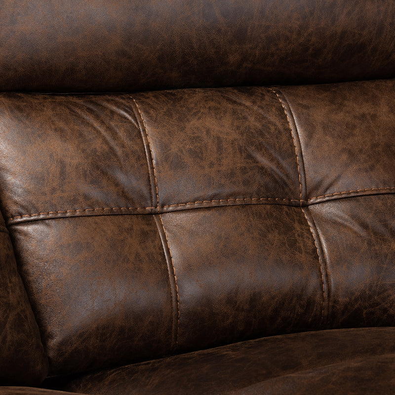 Vesa Sectional Recliner Sofa Modern and Contemporary Brown Leather-Like Fabric Upholstered 6-Piece with 2 Reclining Seats