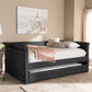 Alena Daybed - Modern and Contemporary Dark Grey Fabric Upholstered with Trundle