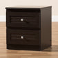 Carine Nightstand - Modern Wenge Brown 2-Drawer Bedroom Furniture for Stylish Storage