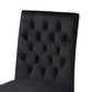 Caspera Dining Chair Set Contemporary Glam and Luxe Black Velvet Fabric and Gold Metal 2-Piece