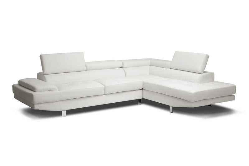 Selma Sectional Sofa Black Leather Modern