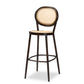 Thalia Outdoor Bar Stool - Mid-Century Modern Dark Brown Metal and Synthetic Rattan for Stylish Patio Seating