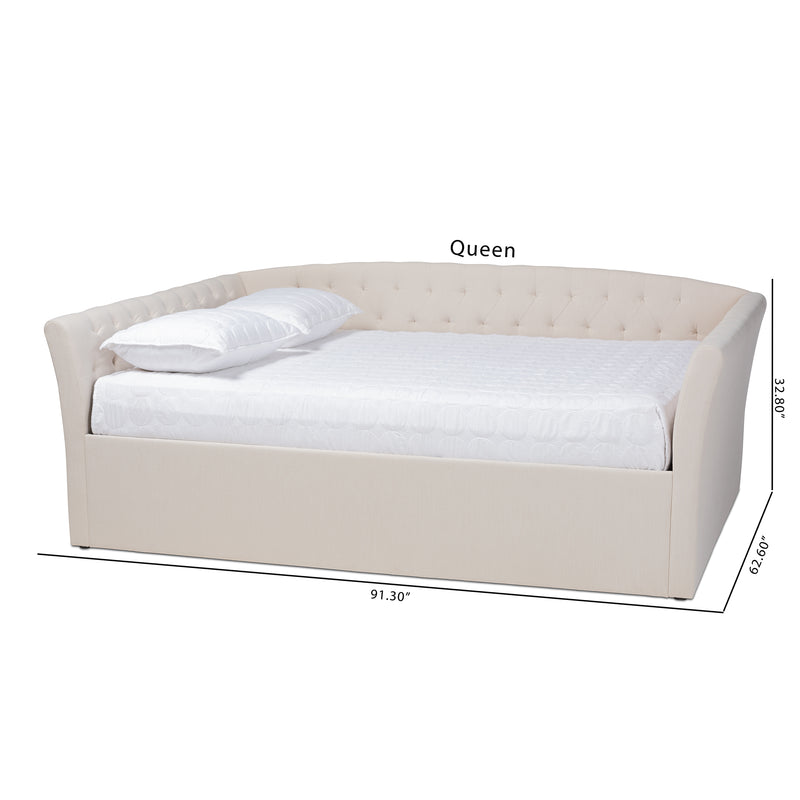 Delora Daybed - Modern and Contemporary Beige Fabric Upholstered