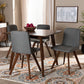 Pernille Modern Transitional 5-Piece Dining Set with Grey Upholstery and Walnut Finish