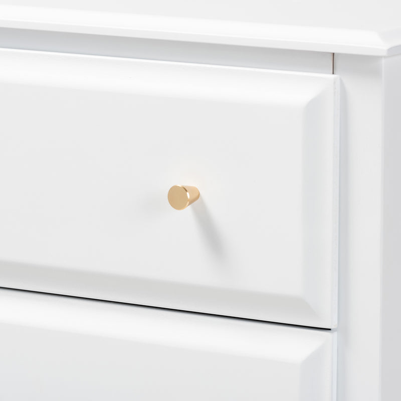 Naomi Bedroom Chest Classic White Finished Wood 4-Drawer Storage Solution for Stylish Bedrooms