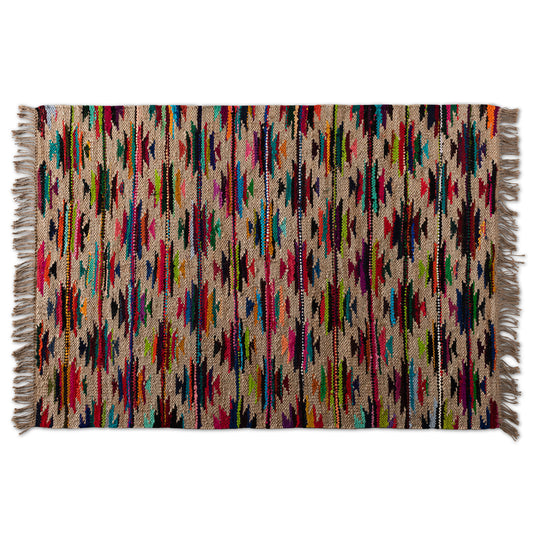 Zurich Area Rug - Modern Multi-Colored Handwoven Hemp Blend for Stylish Home Decor