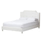 Carlotta Contemporary Glam Bedroom Set - White Faux Leather Upholstered 3-Piece