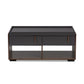 Rikke Coffee Table - Modern Two-Tone Gray and Walnut Wood with 2 Drawers for Stylish Living Room Storage