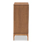 Ramiel Mid-Century Modern 4-Drawer Chest in Ash Walnut with Rattan Accents - Stylish Storage for Bedroom or Living Room