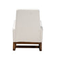 Yashiya Rocking Chair and Ottoman Set Mid-Century Modern Off-White Boucle Upholstered Walnut Brown Finished Wood 2-Piece