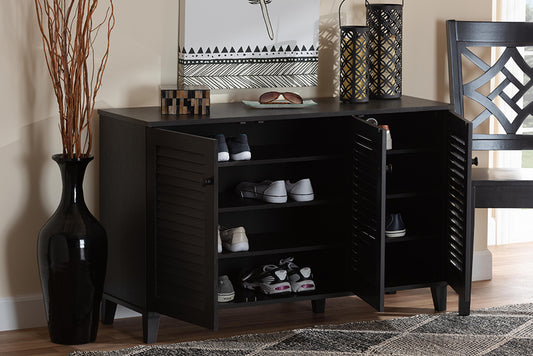 Warren Espresso Shoe Storage Cabinet with Modern Design and Ample Space for Organizing Footwear