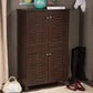 Winda Storage Cabinet Modern and Contemporary 4-Door Dark Brown Wooden Entryway Shoes