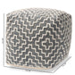 Benjamin Pouf Ottoman - Modern Handwoven Cotton Blend in Grey and Ivory