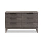 Nash Rustic Platinum Dresser 6-Drawer Wooden Storage Solution for Bedroom Organization and Style