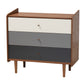 Halden Mid-Century Modern 3-Piece Storage Set in Multicolor Walnut Brown and Grey Wood Finish