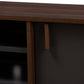 Samuel Mid-Century Modern TV Stand in Brown and Dark Grey with Storage and Stylish Design