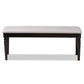 Giovanni Dining Bench Modern and Contemporary Grey Fabric Upholstered with Dark Brown Finished Wood