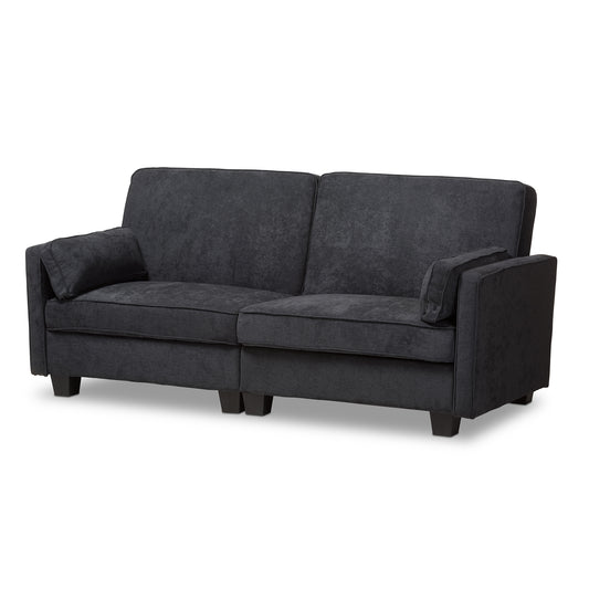 Felicity Sofa Modern and Contemporary Dark Gray Fabric Upholstered Sleeper