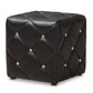 Stacey Ottoman Modern and Contemporary Black Faux Leather Upholstered