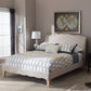 Fannie Platform Bed - Classic Modern Style Beige Linen Fabric