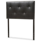 Dalini Headboard - Modern and Contemporary Full Black Faux Leather with Faux Crystal Buttons