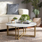 Maeve Modern Gold Finished Metal Coffee Table with Faux Marble Top - Stylish Addition for Living Room Decor