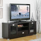 Matlock Modern TV Stand with Glass Doors and Storage Shelves for Living Room Entertainment Center