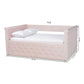 Amaya Full Size Daybed Modern Contemporary Light Pink Velvet Upholstered Design for Stylish Living Spaces