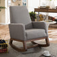 Yashiya Rocking Chair Mid-century Retro Modern Grey Fabric Upholstered