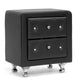 Stella Nightstand - Crystal Tufted Black Upholstered Modern Design