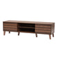 Teresina Mid-Century Modern TV Stand in Walnut Brown with 2 Doors for Stylish Living Room Storage