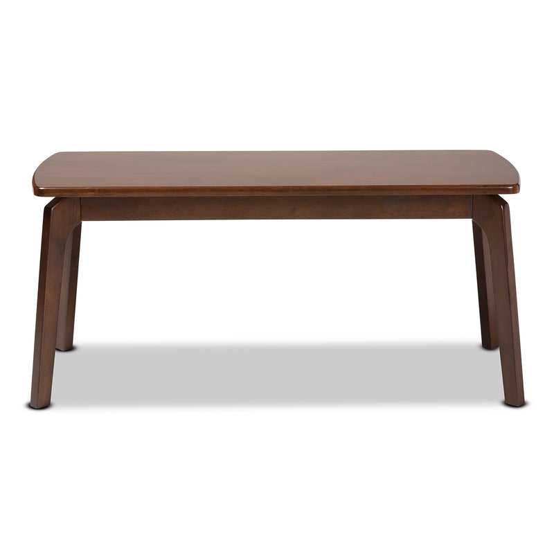 Linden Dining Bench Modern Dark Brown Finished Wood Seating for Dining Rooms and Entryways