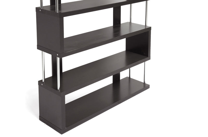 Barnes Bookcase Dark Brown Six-Shelf Modern