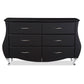 Enzo Dresser - Modern and Contemporary Black Faux Leather 6-Drawer