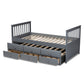 Trine Twin Size Daybed with Trundle Classic Grey Finished Wood Design for Versatile Sleeping and Seating Solutions