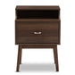 Disa Mid-Century Modern Nightstand Walnut Brown Finish with Storage Drawer and Stylish Design