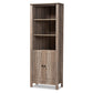 Derek Bookcase Modern Rustic Oak Finished Wood 2-Door Storage Unit for Home or Office