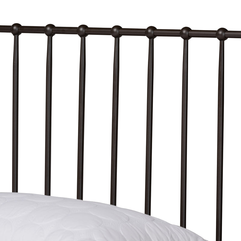 Elsa Queen Bed Modern Industrial Black Metal Canopy Frame for a Stylish Bedroom Look