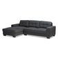 Langley Sectional Sofa Modern and Contemporary Dark Grey Fabric Upholstered with Left Facing Chaise