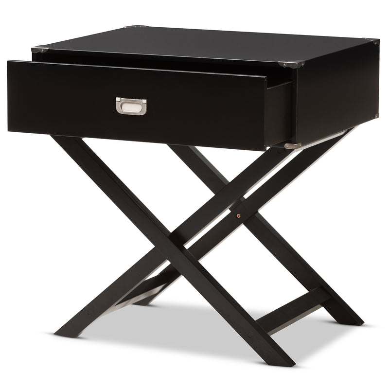 Curtice End Table Modern and Contemporary Black 1-Drawer Wooden