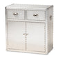 Serge Accent Storage Cabinet French Industrial Silver Metal 2-Door Design for Stylish Organization and Home Decor