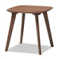 Dahlia Mid-Century Modern End Table in Walnut Wood with Stylish Design and Storage Solution