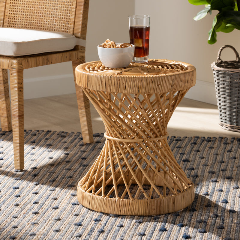 Seville Rattan End Table - Modern Contemporary Design with Natural Finish for Stylish Living Room Decor