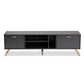 Kelson Modern TV Stand Contemporary Dark Grey and Gold Finished Wood Entertainment Center for Living Room