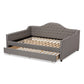 Eliza Daybed - Modern and Contemporary Grey Fabric Upholstered with Trundle